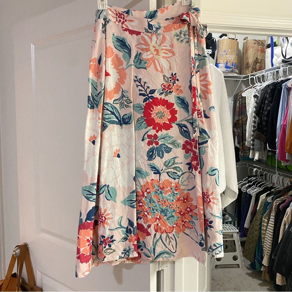 LOFT Floral Wrap Skirt
